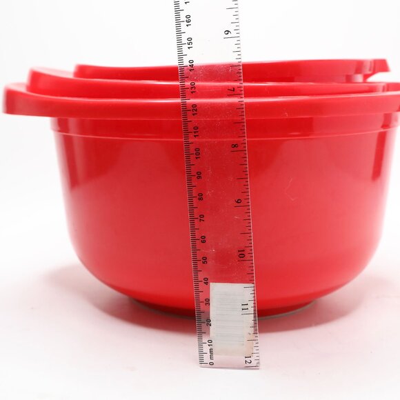 Vintage Rosti Denmark Red Mixing Bowls Set of 3 Lightweight 1980s Erik Lehmann - Picture 10 of 14